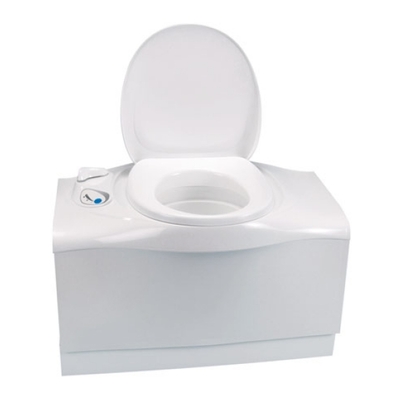 Our price INCLUDES THE ACCESS DOOR  This new series Thetford C-402c cassette toilet has a waste holding tank with wheels and a retractable handle to allow ease of handling. It also has an advanced level indicator display which shows the levels in the wast
