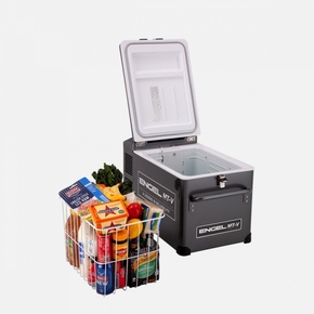 40 Litre Portable Fridge-Freezer  The latest model is the MTV series of portable fridge freezers. Featuring a fridge or freezer capacity of 40 litres.  Features include:  DC Power Consumption: Variable from 0.5 – 2.6 AMPS Power: Built-in 240V AC/12V/24V D