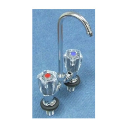 Campervan Caravan Motorhome RV Bus Camper Trailer Boat       Fold down sink/vanity tap set. Thread is a little unusual on this tap, just 3/8 inch male BSP (most other water fittings are 1/2 inch). Unit is finished in an attractive chrome plate. Specificat