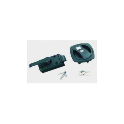 Fits a left hand hinged door. Complete assembly with fixture and screws. Complete with barrel and two keys. Overall dimensions: 100mm x 100mm Fits door thickness 24-32mm. Colour: Black