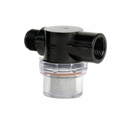 Shurflo Inline Filter Campervan Caravan Motorhome RV Bus Camper Trailer Boat       1/2" threaded to screw directly on pump inlet port Approx length 75mm (it will add an extra 60mm onto the pump size when screwed on) All water pumps must be installed with 