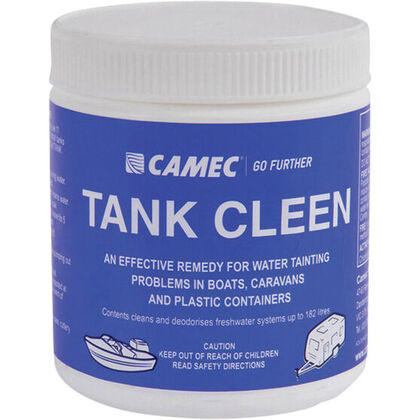 Tank Clean can be used to clean and deodorise your freshwater system. Instructions for use Drain or pump out water system, and add contents to bucket of warm water to dissolve. Pour into tanks and top up with fresh water. Pump water through all pipework a