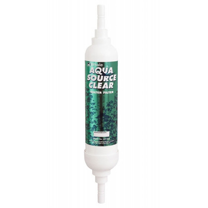 Whale Aquasource Clear In-Line Water Filter 12mm has a compact design to fit neatly under sinks or other confined spaces. The Aquasource has silverised carbon filters designed to eradicate unpleasant tastes and smells from your water supply. Simple to ins