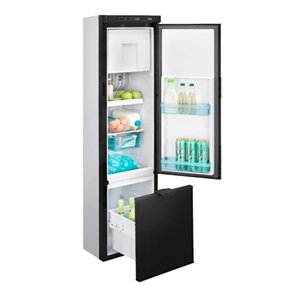 A tropical rated fridge with reversible door entrance.  The Thetford 3 way N4141A 140 Litre refrigerator is a narrow profile fridge and has excellent cooling performance.  Comes with a state of the art touch screen LCD display   The lower part of the frid