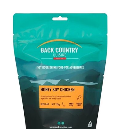 Ingredients: Rice, sauce [sugar, modified starch (1442), maltodextrin (maize), hydrolysed vegetable protein (maize), dehydrated vegetables, flavouring (flavour enhancer (635)), colour (150d), honey powder (0.1%), honey flavour] chicken, [chicken, soy prot
