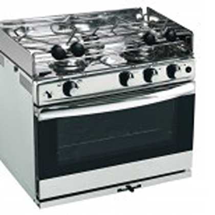 Features: •Enamelled oven offers good heat retention •Polished Stainless Steel exterior •Flame Failure Cut Off's  on all burners for safety •Electronic spark ignition powered by an AA battery •Stainless splash back •Removable trivet grid for easy cleaning
