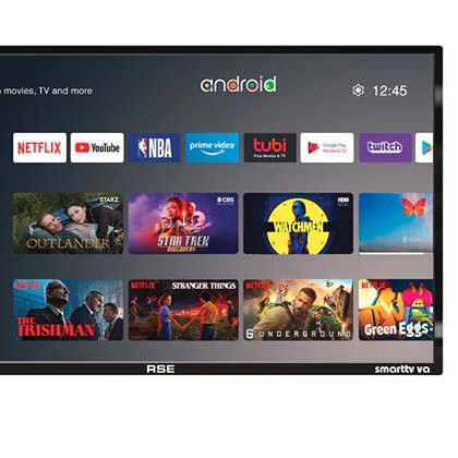 RSE SMART VA (Voice Activated) TV - 27” This 27" Google Certified Smart TV has built-in DVBS-2 (High Definition Satellite) and DVB-T (Terrestrial Freeview) receivers. It also has Bluetooth and a USB Port for full Media Centre capability.  Android 9 Voice