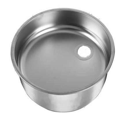 CAN Cylindrical Sink  Round, polished, stainless steel sink.  Features:      Stainless steel     Top mounted installation     Dimensions: 385Ø x 120mm (H)  Please Note - Waste NOT INCLUDED