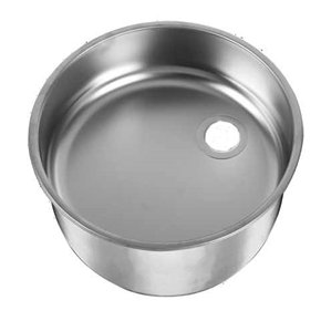 CAN Cylindrical Sink  Round, polished, stainless steel sink.  Features:      Stainless steel     Top mounted installation     Dimensions: 385Ø x 120mm (H)  Please Note - Waste NOT INCLUDED