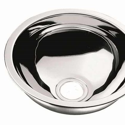 Can Circular Stainless Steel Sink - 290 x 120mm  Circular, polished finish sink.  A compact design for small kitchens.  Features:      Semi-Spheric Stainless steel - Polished finish     Top mounted installation     Dimensions: 290Ø x 120mm (H)  Please Not