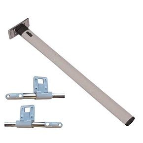 Folding Table Leg With Mounting Kit  The stylish folding ellliptical table leg is used as a support leg for a table which is attached and hinged at the wall, using the mounting kit.  An easy to use lever releases the leg to fold it in, when storing the ta