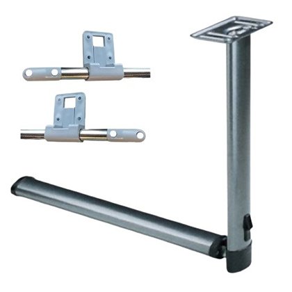 Centre Fold Table Leg With Mounting Kit  The stylish folding ellliptical table leg is used as a support leg for a table which is attached and hinged at the wall, using the mounting kit. The centre folding table leg is designed for easy set up to transform